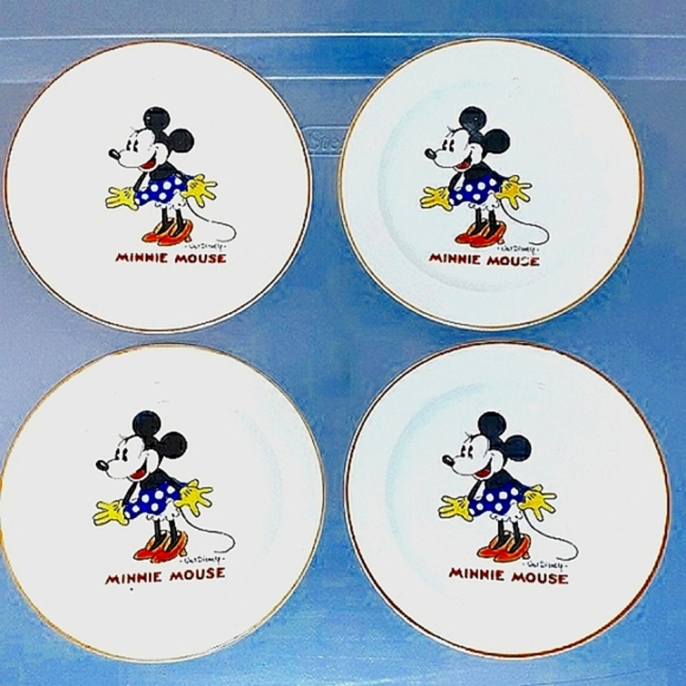 Rare Disney 1930's Patriot China 7" Minnie Plates (4)